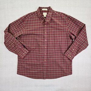 LL Bean Men’s Wrinkle Resistant Long Sleeve Plaid Sport Shirt - XXL - 218573